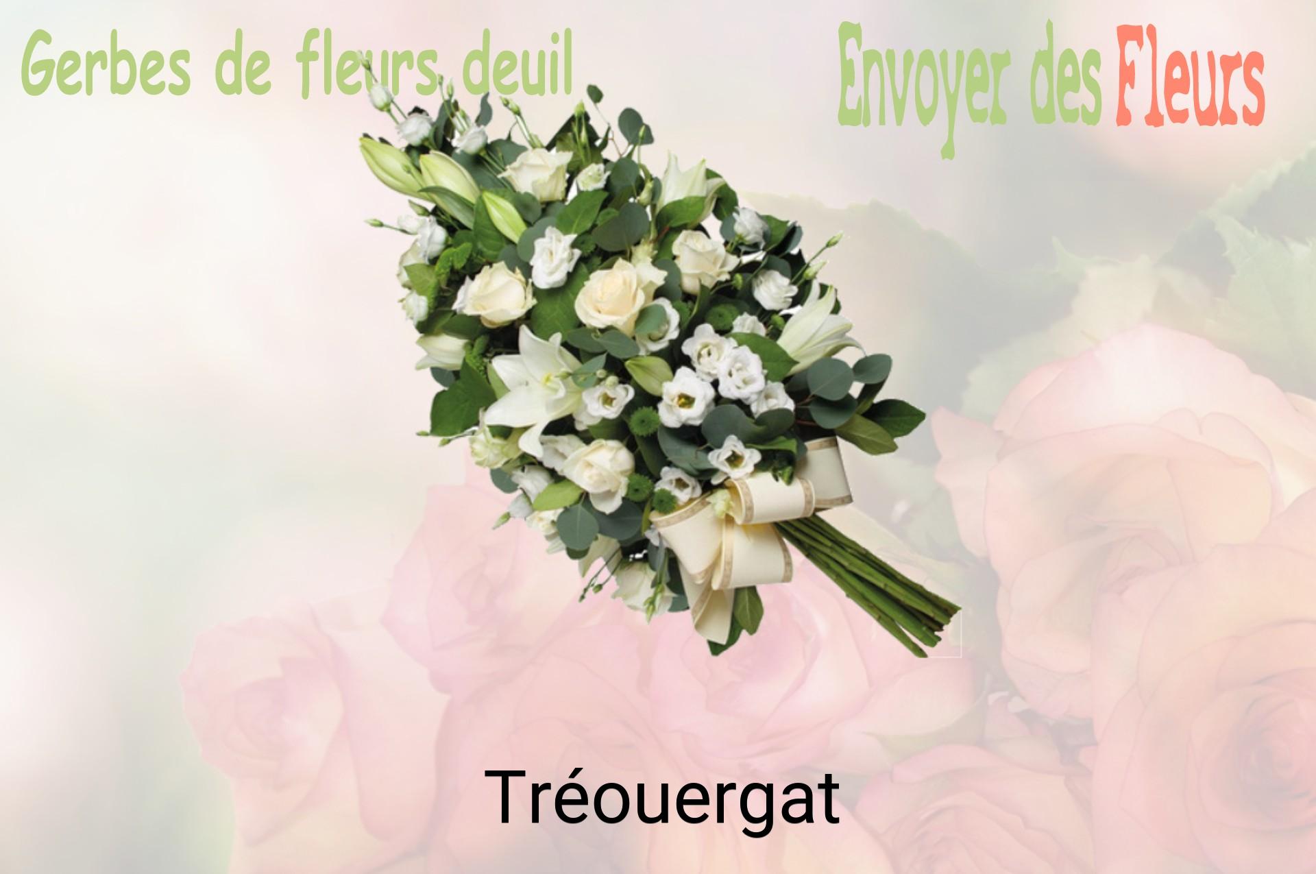 Gerbe de fleurs de deuil livrée à Tréouergat